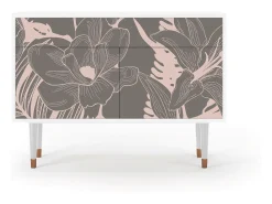 Aparador - 115x85x48 cm - BS4 - Issabelline Flower, Blanco