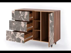 Aparador - 125x98x48 cm - BS2 - Issabelline Flower, Nogal