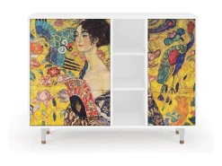 Aparador - 125x98x48 cm - BS2 - Lady with Fan by Klimt, Blanco