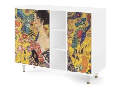 Aparador - 125x98x48 cm - BS2 - Lady with Fan by Klimt, Blanco