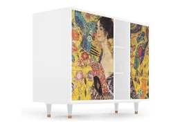 Aparador - 125x98x48 cm - BS2 - Lady with Fan by Klimt, Blanco