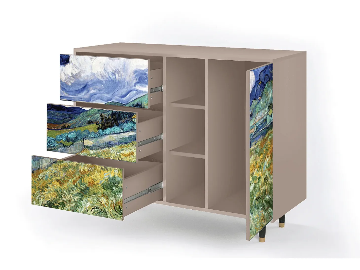 Aparador - 125x98x48 cm - BS2 - Landscape, Latte