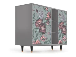 Aparador - 125x98x48 cm - BS2 - Light Peonies, Gris