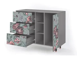 Aparador - 125x98x48 cm - BS2 - Light Peonies, Gris