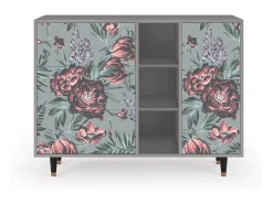 Aparador - 125x98x48 cm - BS2 - Light Peonies, Gris