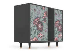 Aparador - 125x98x48 cm - BS2 - Light Peonies, Antracita