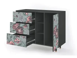 Aparador - 125x98x48 cm - BS2 - Light Peonies, Antracita