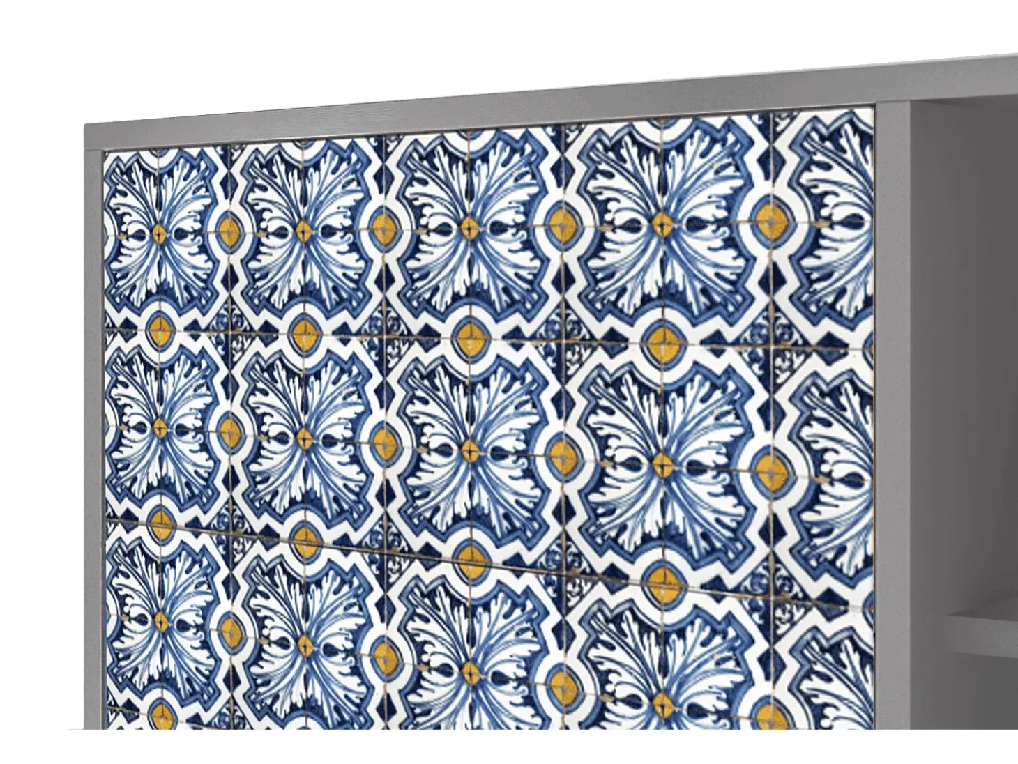 Aparador - 125x98x48 cm - BS2 - Lovely Cornflowers, Gris