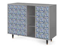 Aparador - 125x98x48 cm - BS2 - Lovely Cornflowers, Gris