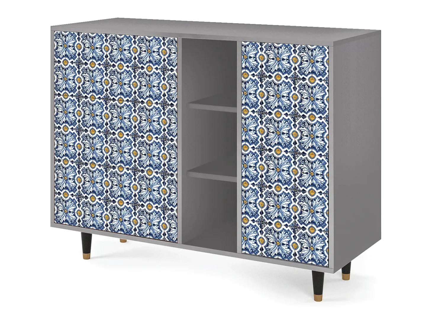 Aparador - 125x98x48 cm - BS2 - Lovely Cornflowers, Gris