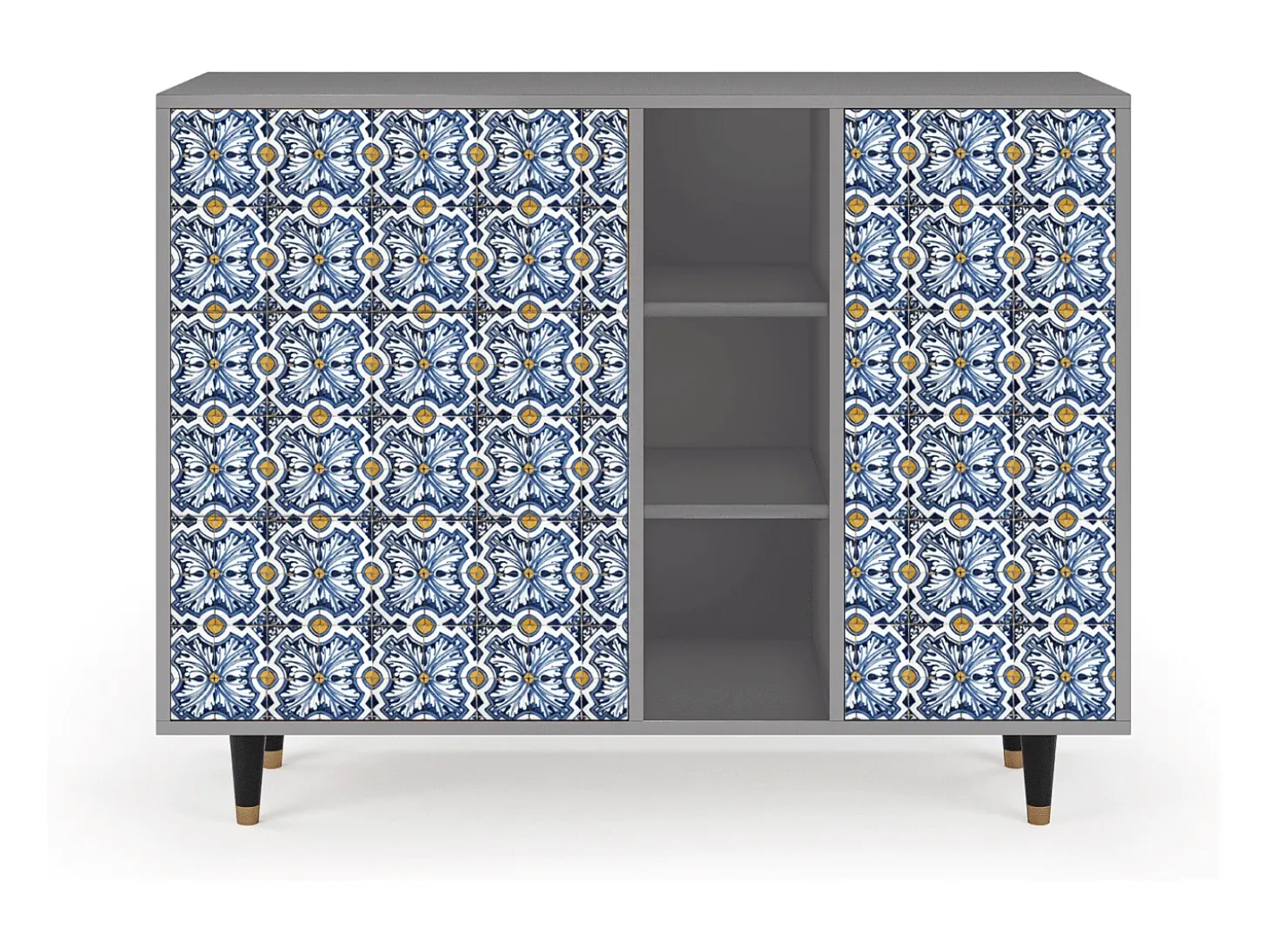 Aparador - 125x98x48 cm - BS2 - Lovely Cornflowers, Gris