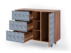 Aparador - 125x98x48 cm - BS2 - Lovely Cornflowers, Nogal