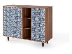 Aparador - 125x98x48 cm - BS2 - Lovely Cornflowers, Nogal
