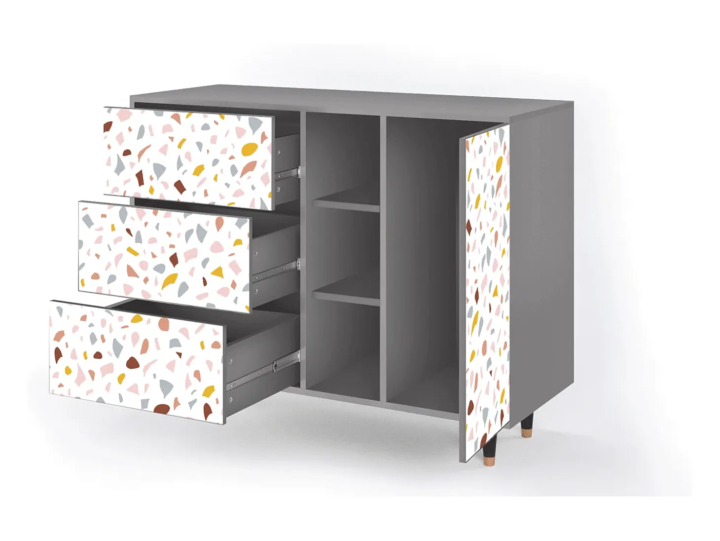 Aparador - 125x98x48 cm - BS2 - Marmelade Cheese, Gris