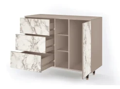 Aparador - 125x98x48 cm - BS2 - Milk Marble, Latte