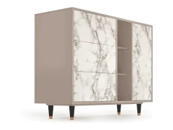 Aparador - 125x98x48 cm - BS2 - Milk Marble, Latte