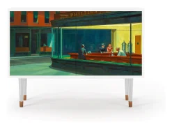 Aparador - 115x85x48 cm - BS4 - Nighthawks by Hopper, Blanco