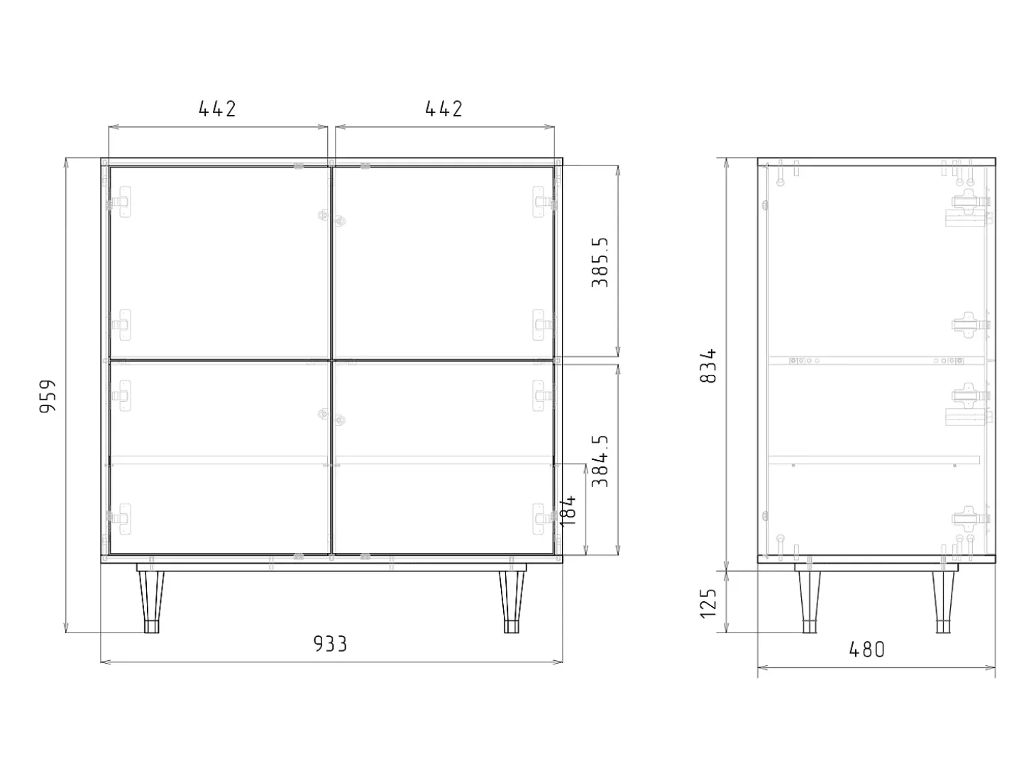 Aparador - 94x96x48 cm - BS3 - Night Abyss, Nogal