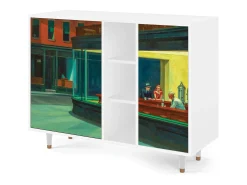 Aparador - 125x98x48 cm - BS2 - Nighthawks by Hopper, Blanco