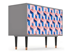 Aparador - 115x85x48 cm - BS4 - Pinky Squares, Gris