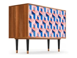 Aparador - 115x85x48 cm - BS4 - Pinky Squares, Nogal