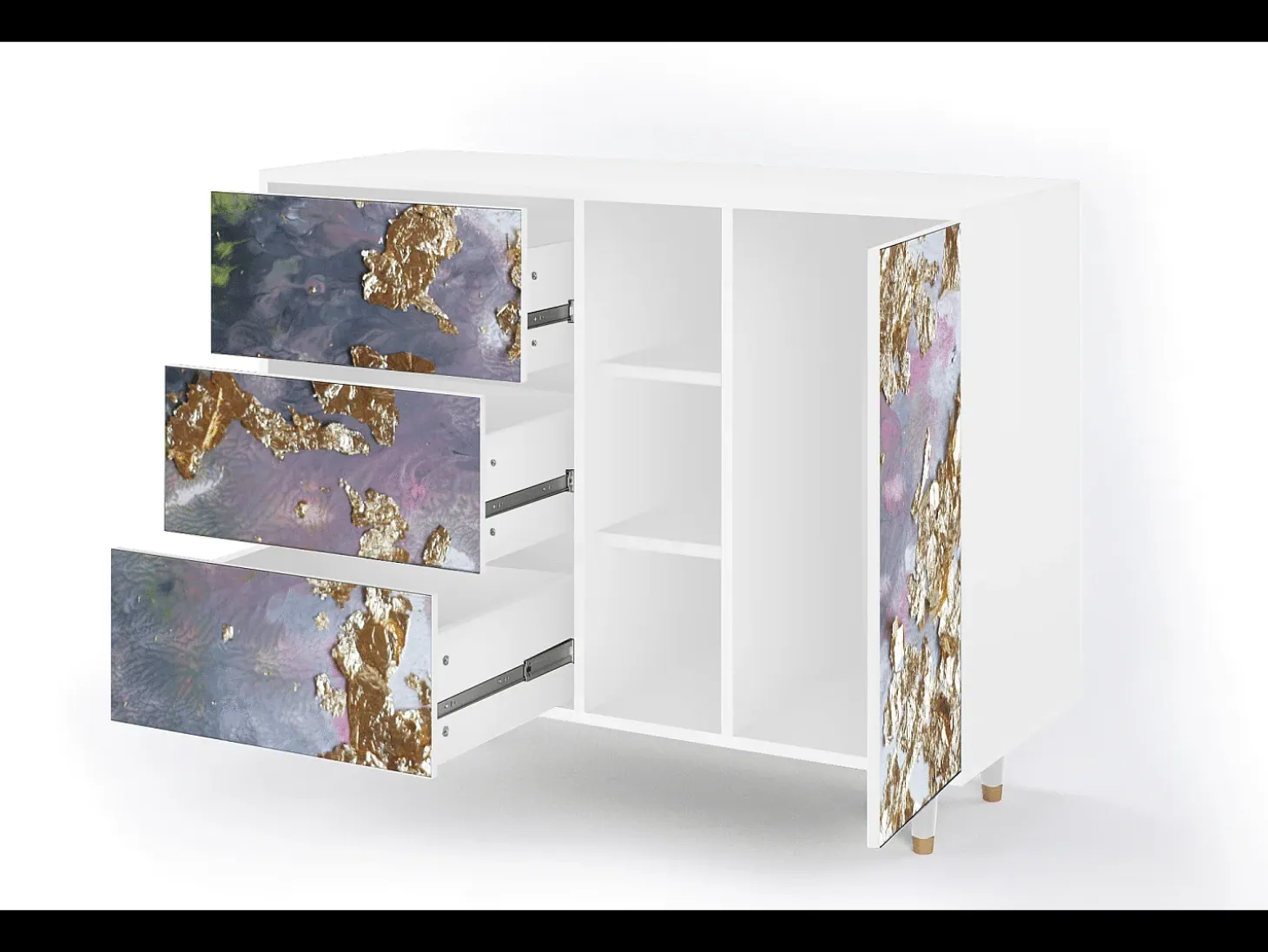 Aparador - 125x98x48 cm - BS2 - Planet Earth, Blanco