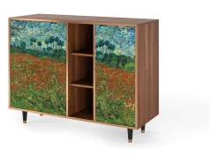 Aparador - 125x98x48 cm - BS2 - Poppy field by van Gogh, Nogal