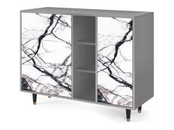 Aparador - 125x98x48 cm - BS2 - Raven Marble, Gris