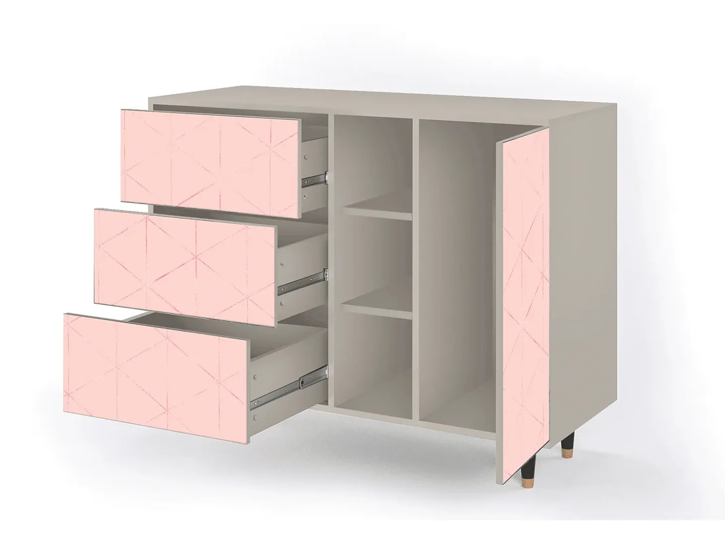 Aparador - 125x98x48 cm - BS2 - Rose Quartz, Arena