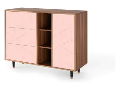 Aparador - 125x98x48 cm - BS2 - Rose Quartz, Nogal