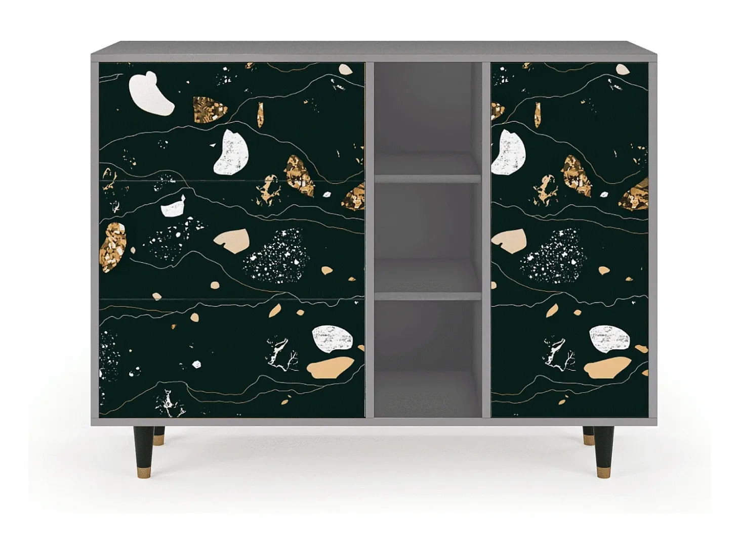 Aparador - 125x98x48 cm - BS2 - Space Rocks, Gris