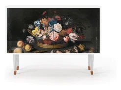 Aparador - 115x85x48 cm - BS4 - Still Life with Flowers, Blanco