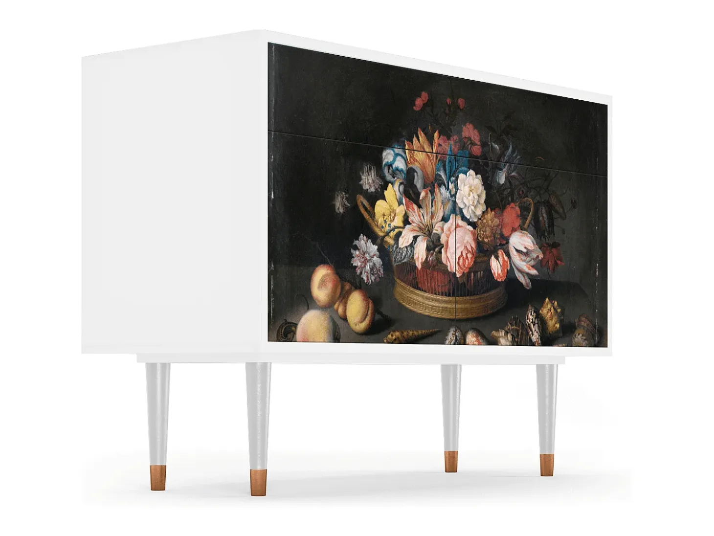 Aparador - 115x85x48 cm - BS4 - Still Life with Flowers, Blanco
