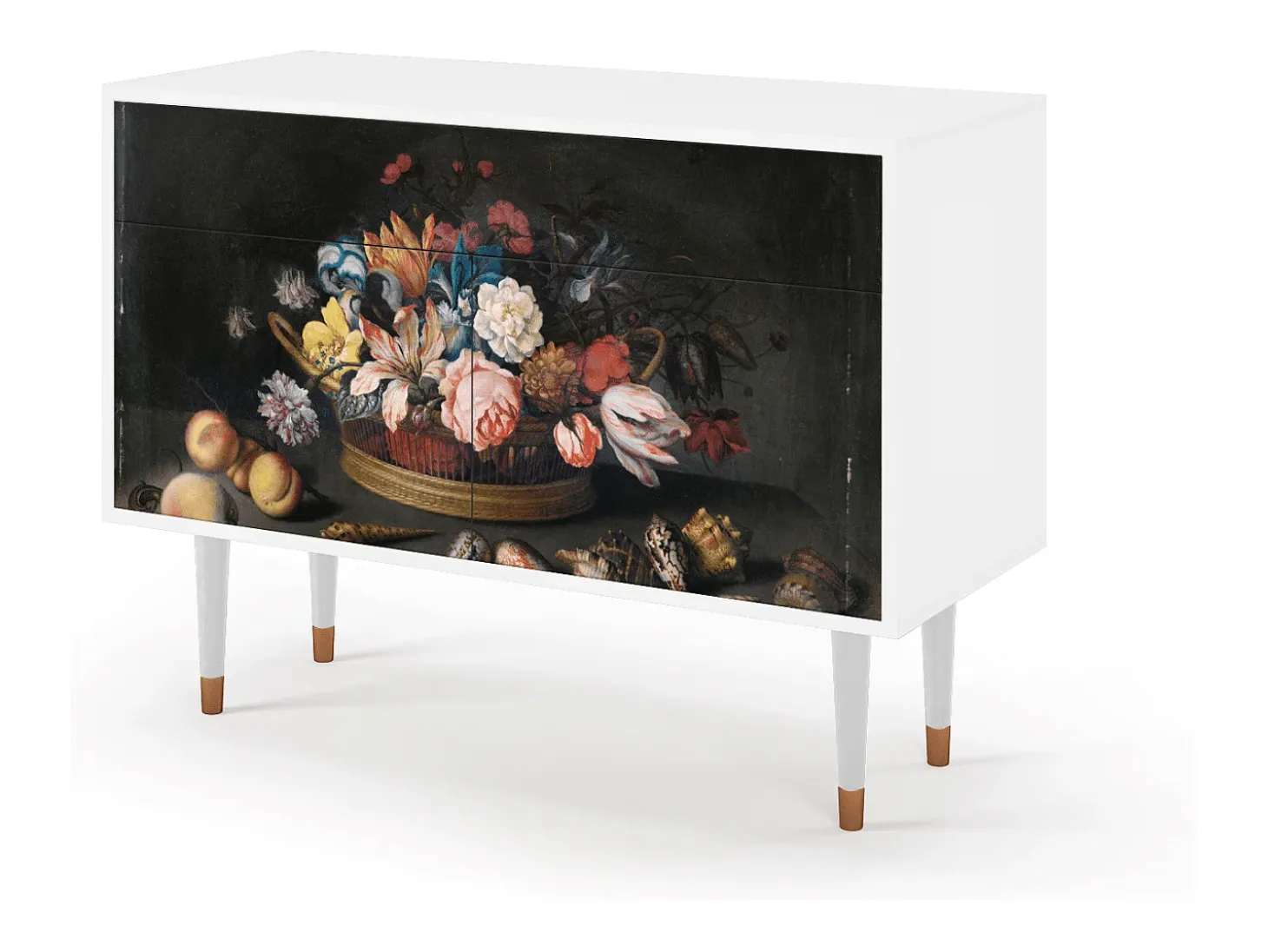 Aparador - 115x85x48 cm - BS4 - Still Life with Flowers, Blanco