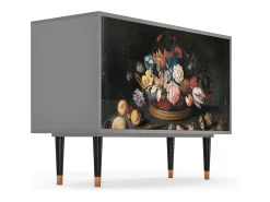 Aparador - 115x85x48 cm - BS4 - Still Life with Flowers, Gris