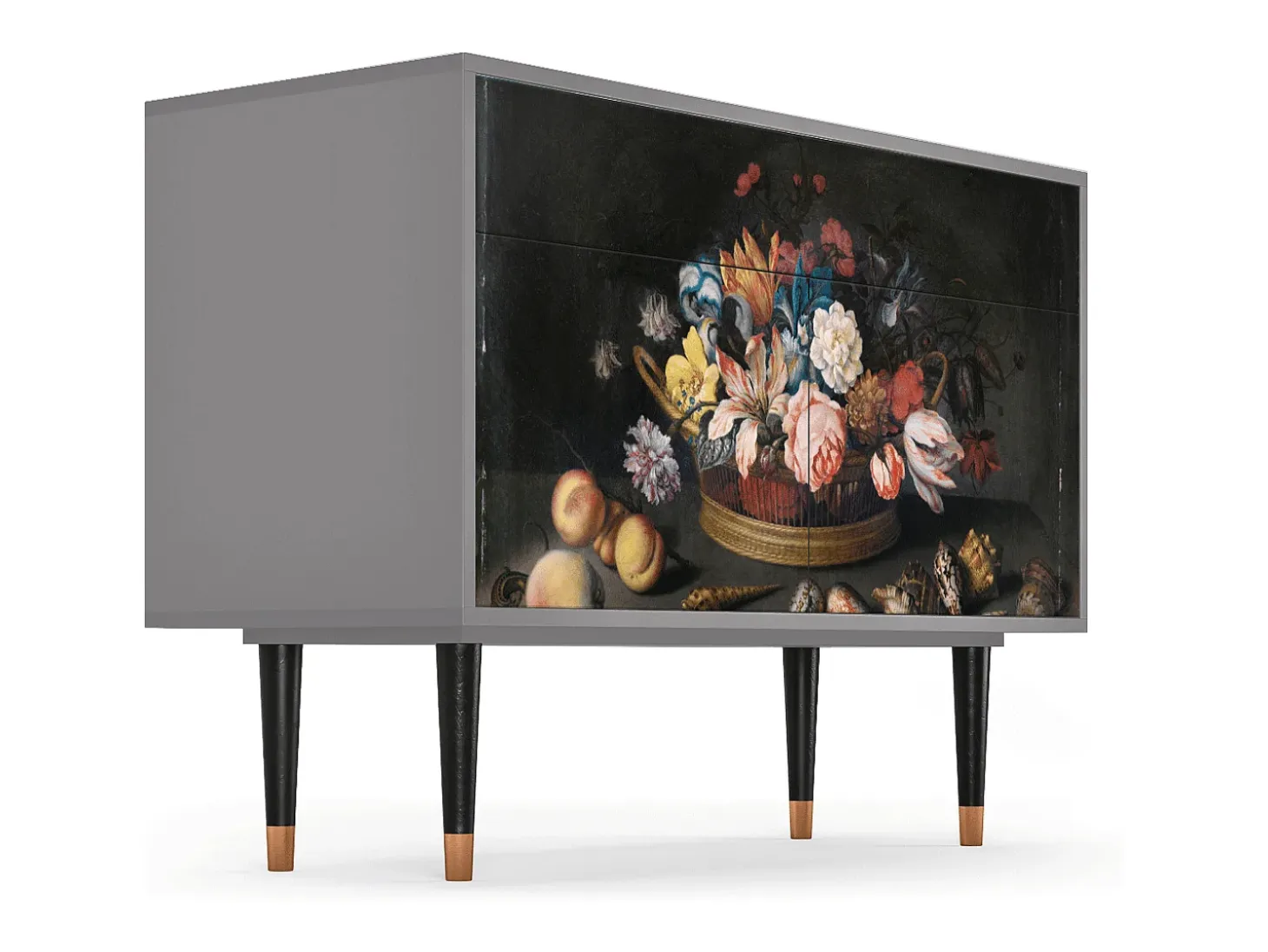 Aparador - 115x85x48 cm - BS4 - Still Life with Flowers, Gris