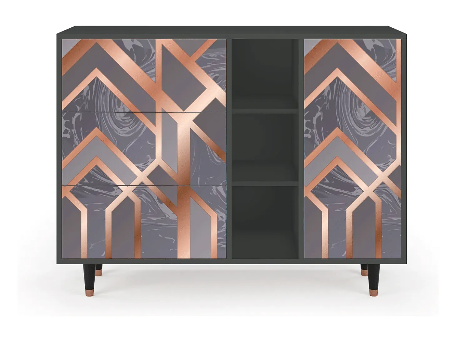 Aparador - 125x98x48 cm - BS2 - Taupe Anatomy, Antracita