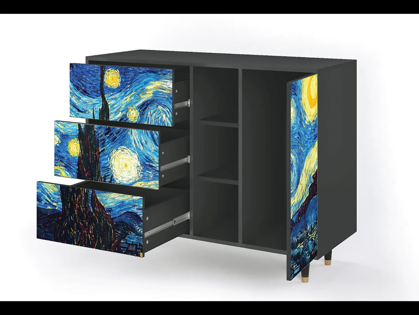 Aparador - 125x98x48 cm - BS2 - The Starry Night , Antracita