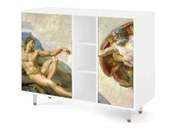 Aparador - 125x98x48 cm - BS2 - The Creation of Adam, Blanco