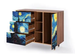 Aparador - 125x98x48 cm - BS2 - The Starry Night , Nogal