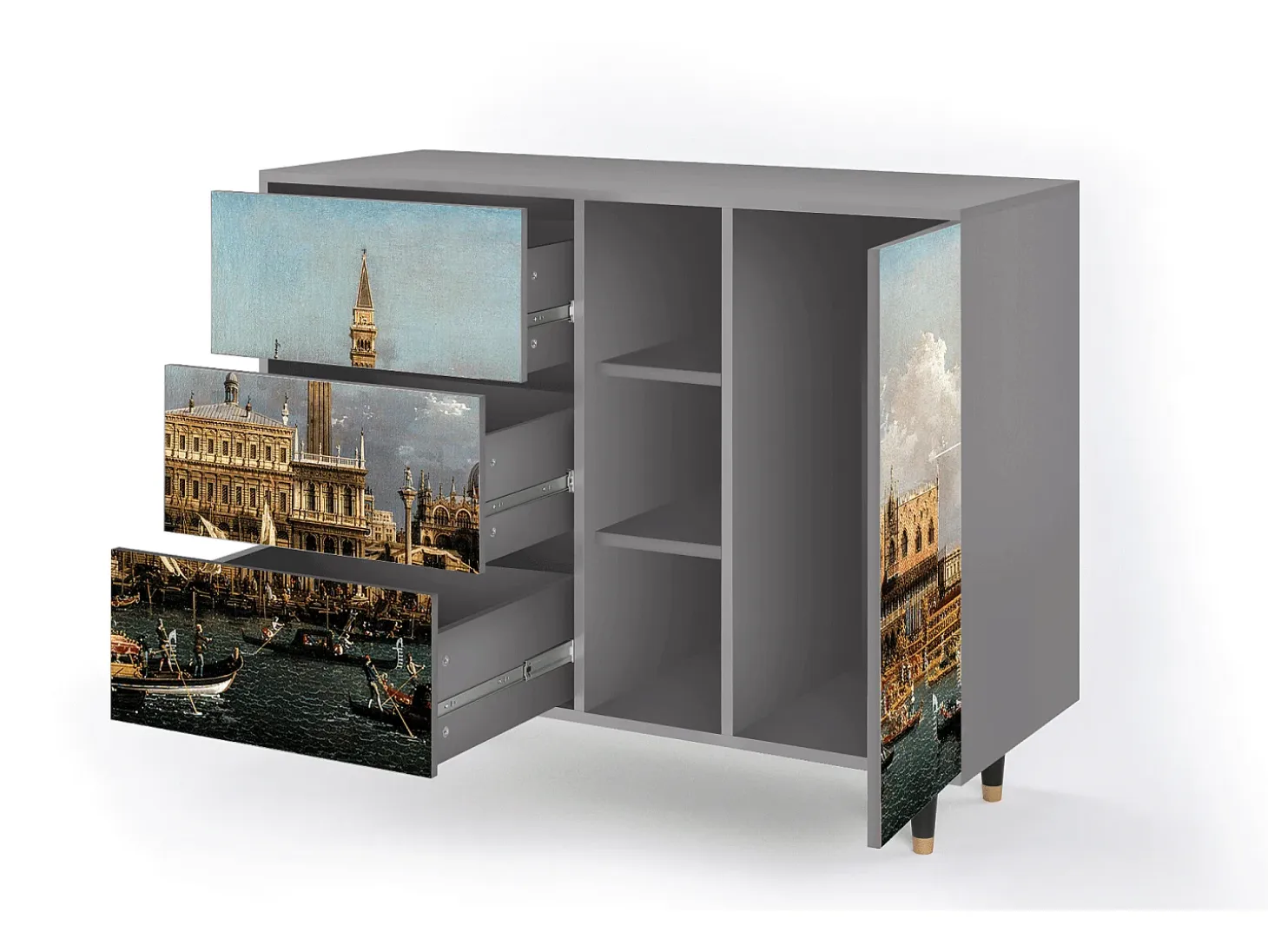 Aparador - 125x98x48 cm - BS2 - The Bucintoro, Gris