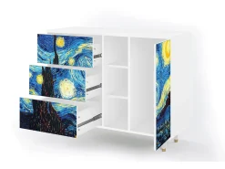 Aparador - 125x98x48 cm - BS2 - The Starry Night , Blanco