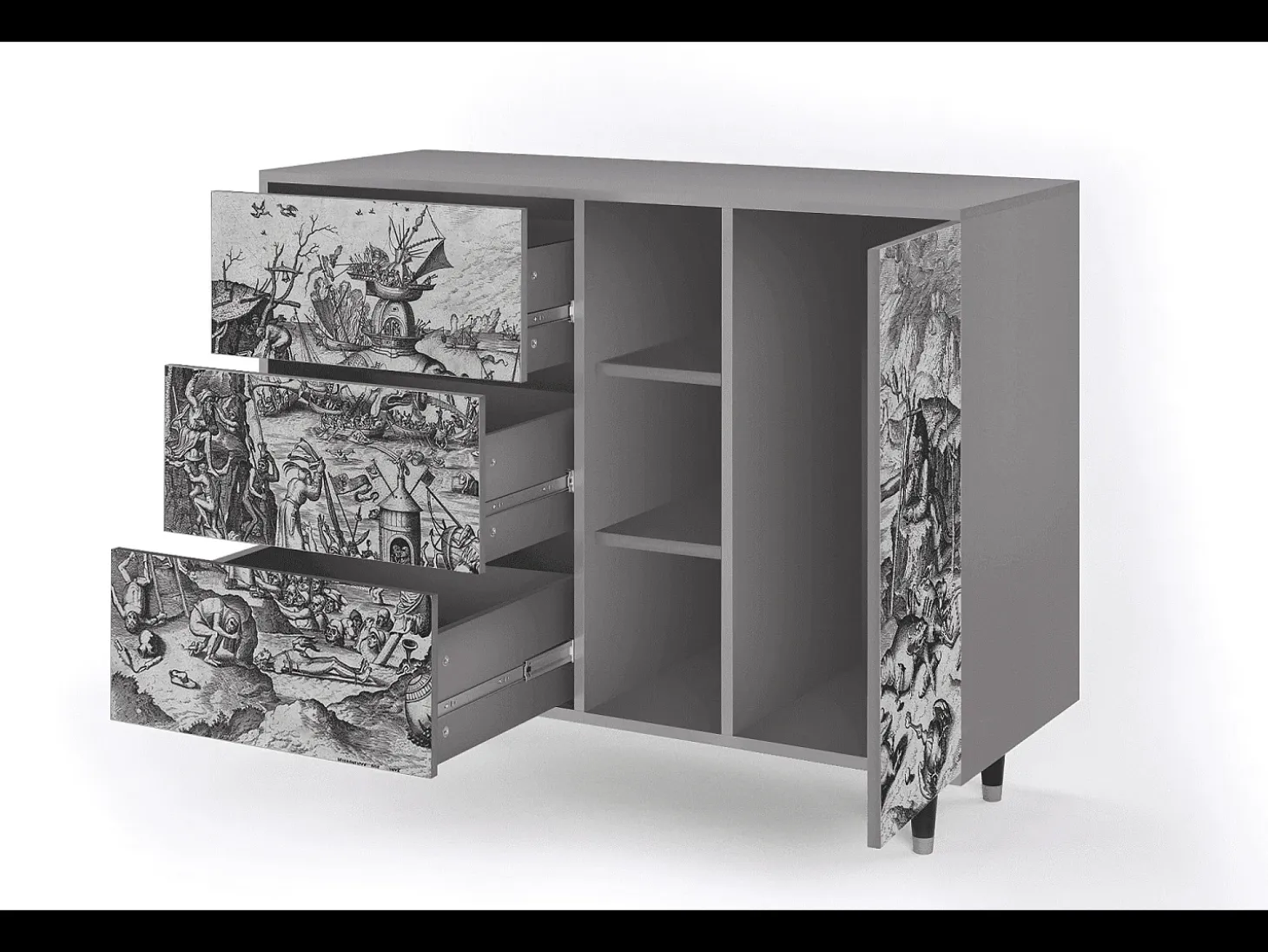 Aparador - 125x98x48 cm - BS2 - The Temptation, Gris
