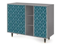 Aparador - 125x98x48 cm - BS2 - Turquoise Geometry, Gris