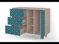 Aparador - 125x98x48 cm - BS2 - Turquoise Geometry, Latte