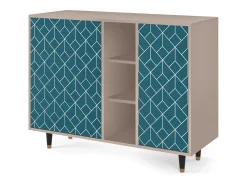 Aparador - 125x98x48 cm - BS2 - Turquoise Geometry, Latte