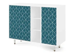 Aparador - 125x98x48 cm - BS2 - Turquoise Geometry, Blanco