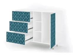 Aparador - 125x98x48 cm - BS2 - Turquoise Geometry, Blanco