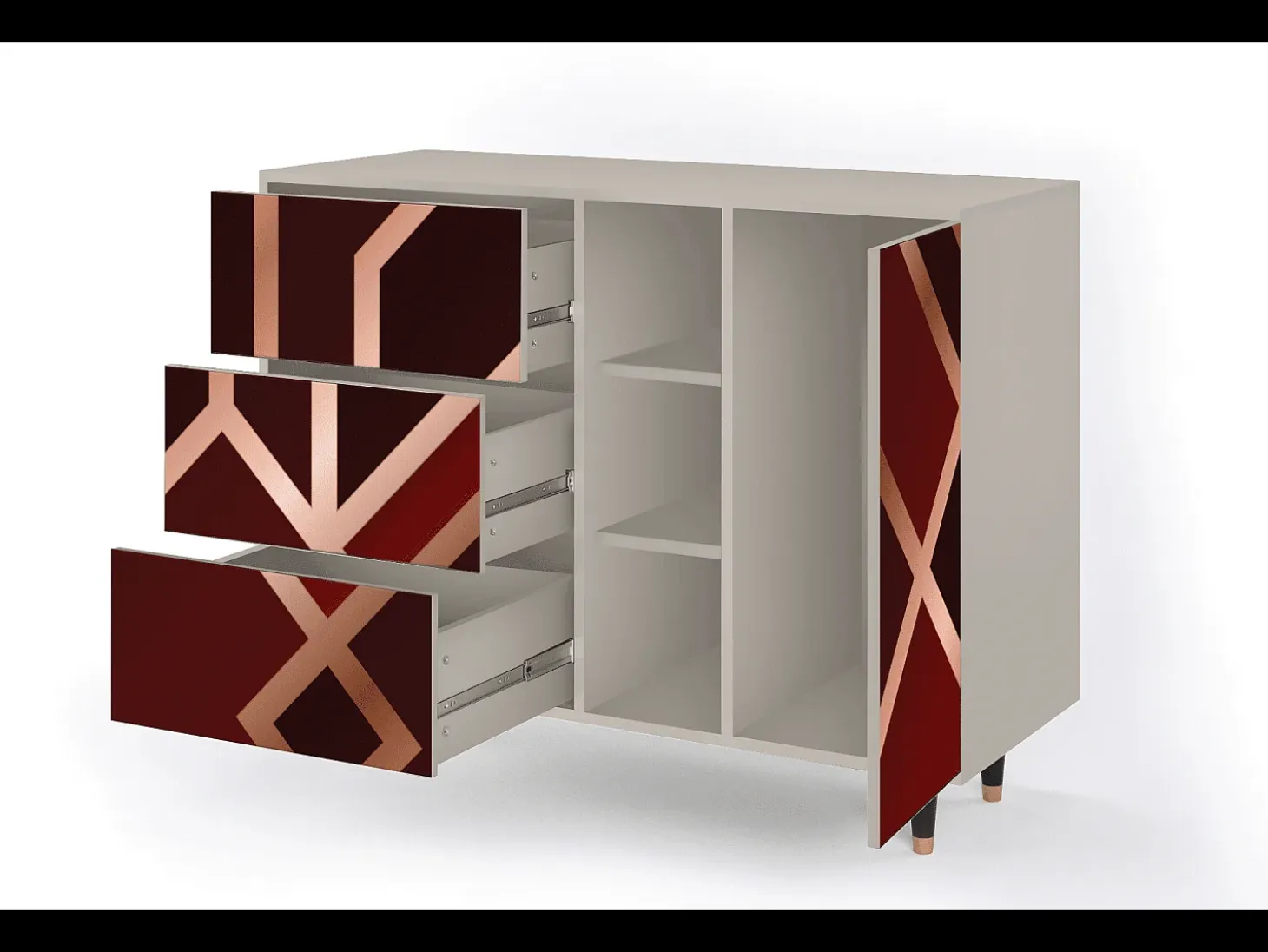 Aparador - 125x98x48 cm - BS2 - Velvet 1920's, Arena