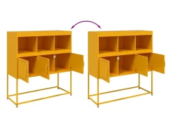 Aparador acero amarillo mostaza 100,5x39x107 cm